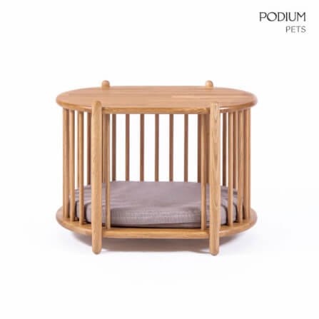 ที่นอนสัตว์เลี้ยง PODIUM PETS รุ่น LOCA OVAL POD ขนาด 65X45X47 ซม. สีไม้ธรรมชาติ_1